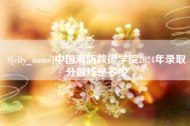 临汾中国消防救援学院2024年录取分数线是多少
