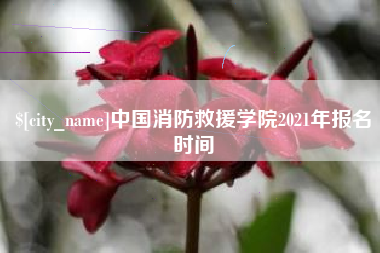 临汾中国消防救援学院2021年报名时间