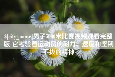 临汾男子5000米比赛视频观看完整版-它考验着运动员的耐力、速度和坚韧不拔的精神