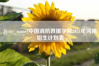 临汾中国消防救援学院2021年河南招生计划表