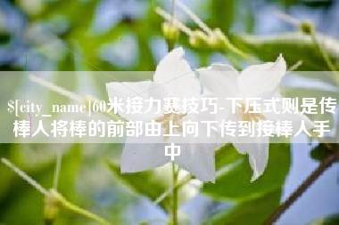 临汾60米接力赛技巧-下压式则是传棒人将棒的前部由上向下传到接棒人手中