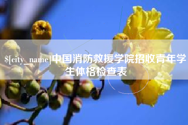 临汾中国消防救援学院招收青年学生体格检查表
